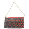 FENDI Zucca Print PVC Accessory Pouch Bag Khaki Black 8BR592