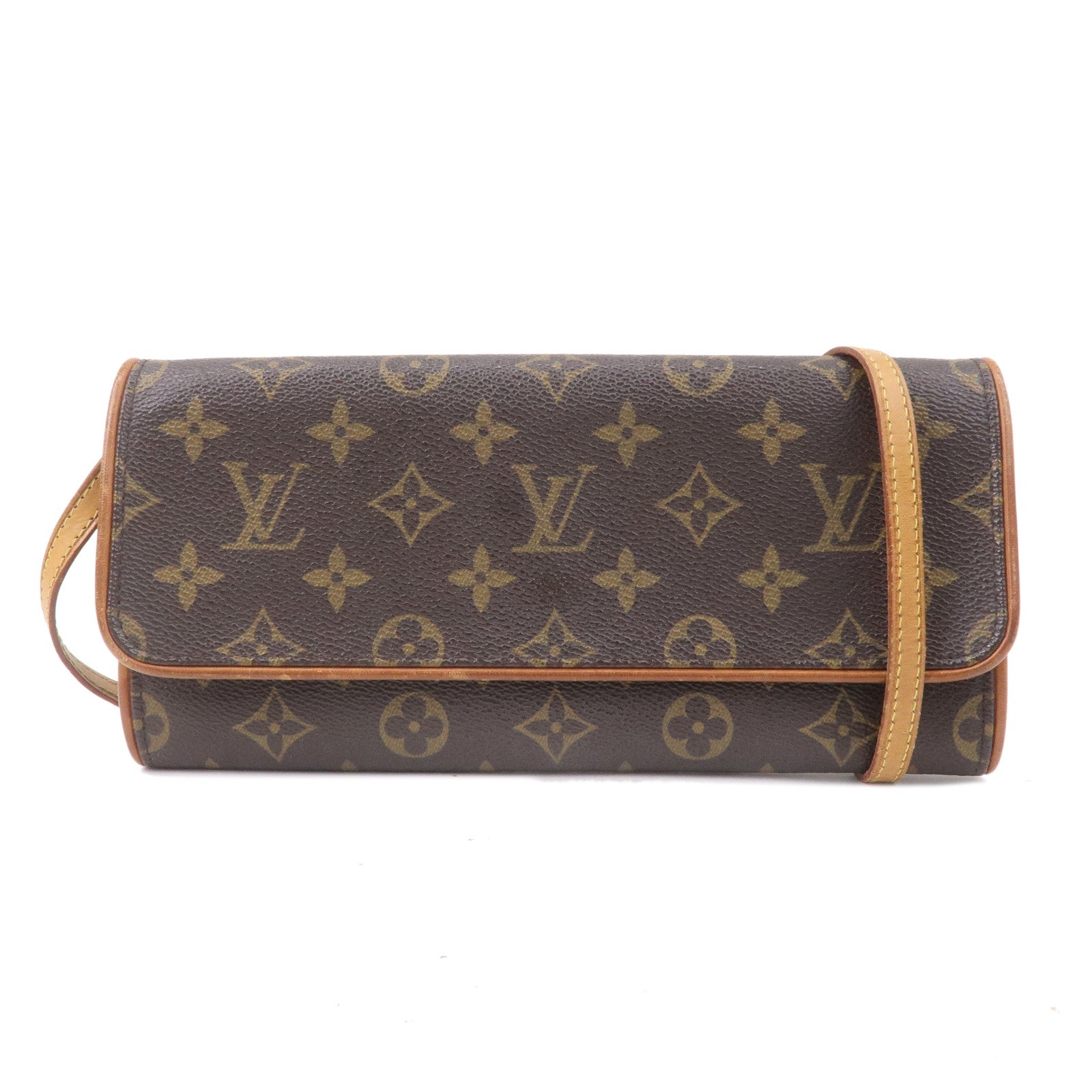 Louis Vuitton Monogram Pochette Twin GM 2Way Bag Brown M51852