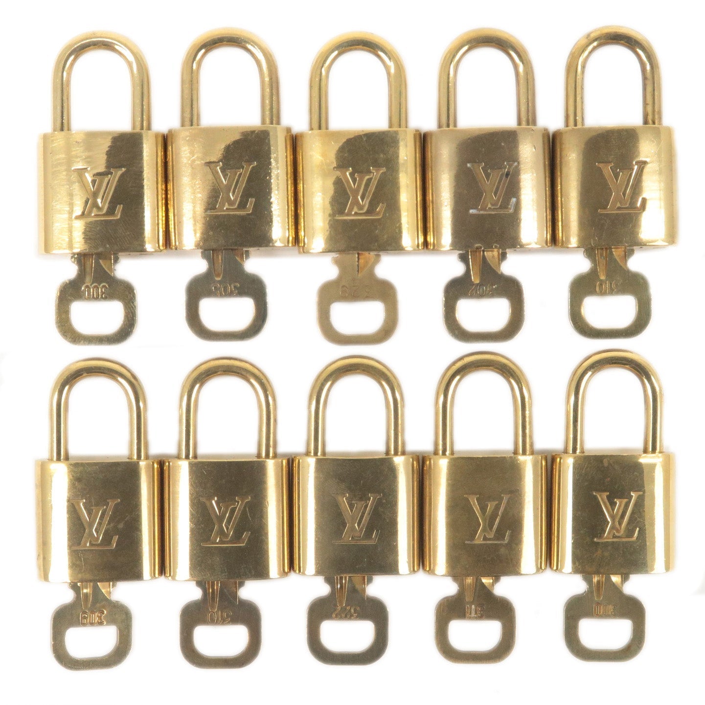 Louis Vuitton Set of 10 Lock & Key Cadena Key Lock