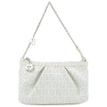 FENDI Zucchino Print PVC Chain Hand Bag White 8BR594