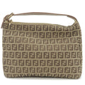 FENDI Zucchino Canvas Leather Hand Bag Beige Brown 8N0005