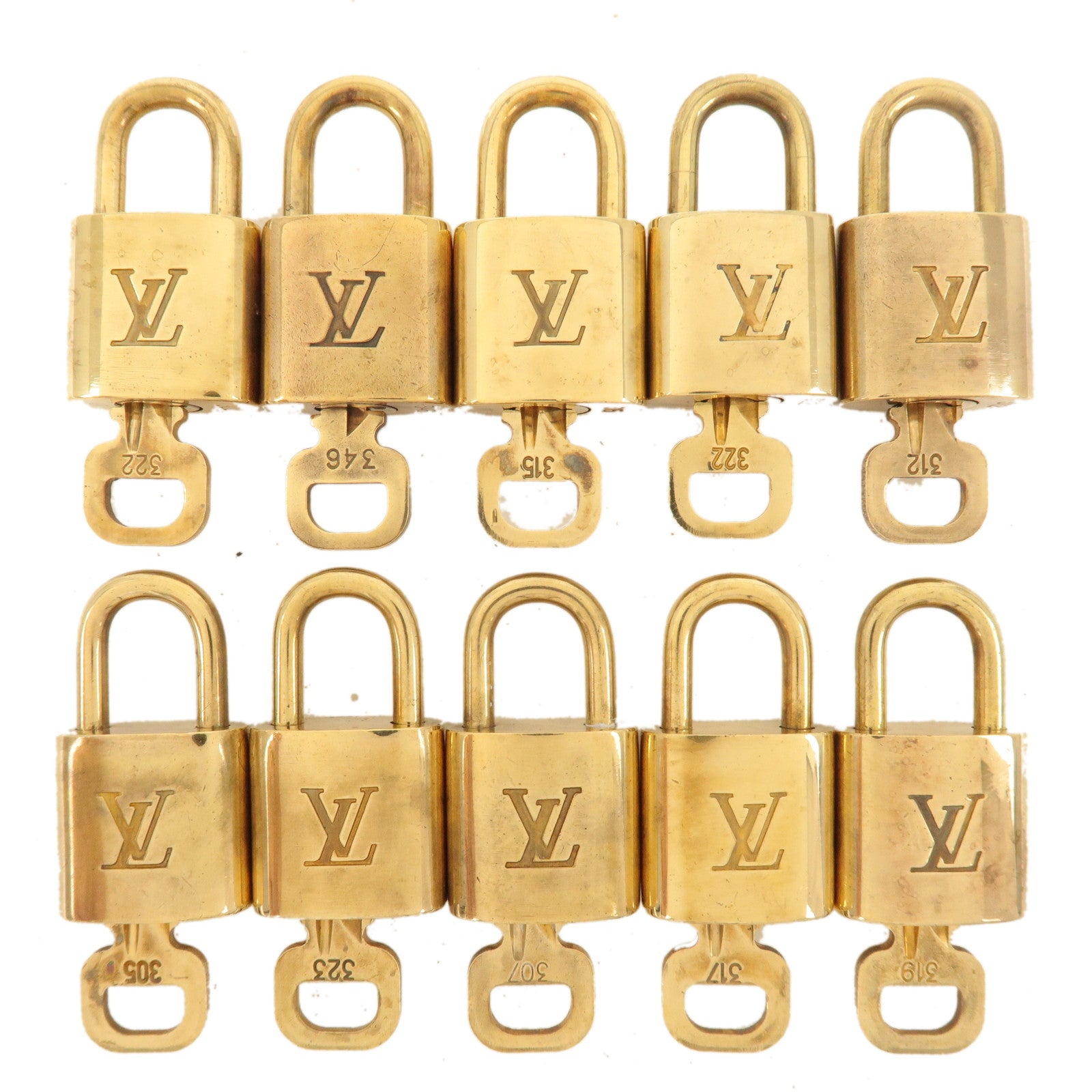 Louis Vuitton Set of 10 Lock & Key Cadena Key Lock