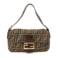 FENDI Zucca Mamma Baguette Canvas Leather Hand Bag 26424
