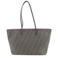 FENDI Zucca PVC Leather Shouder Bag Tote Bag Brown Black 00738516