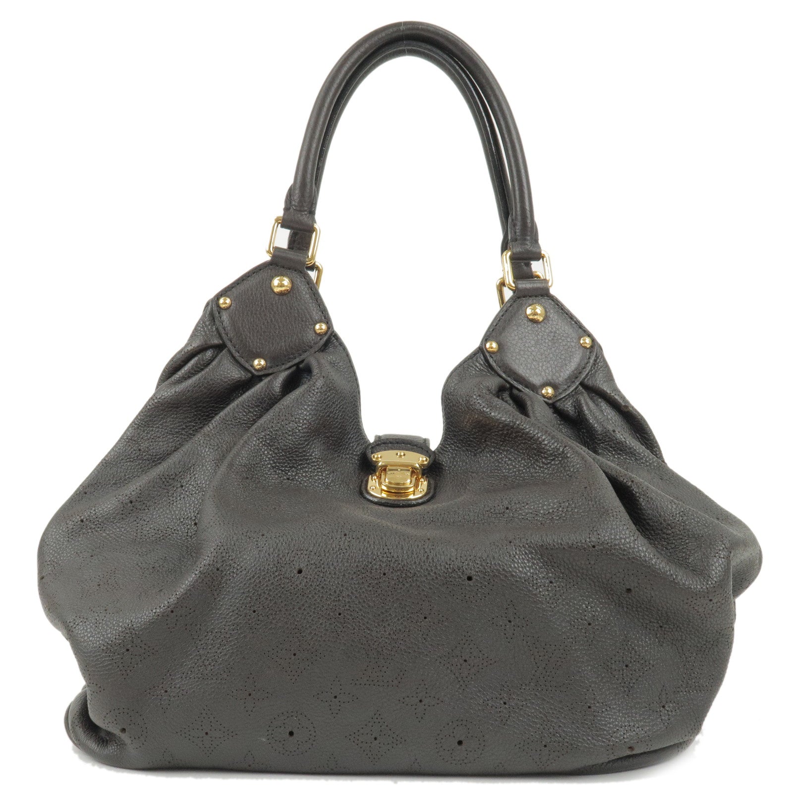 Louis Vuitton Monogram Mahina L Shoulder Bag Gris M95767