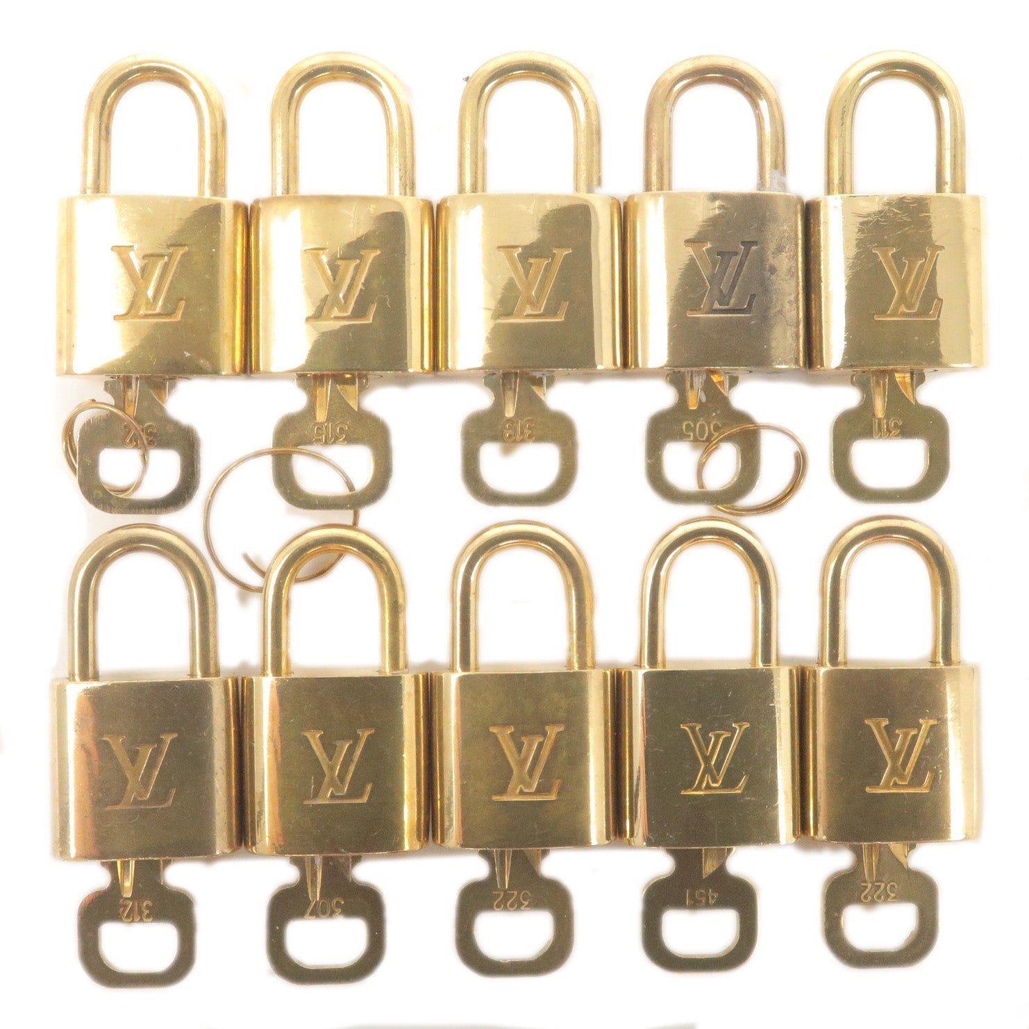 Louis Vuitton Set of 10 Lock & Key Cadena Key Lock
