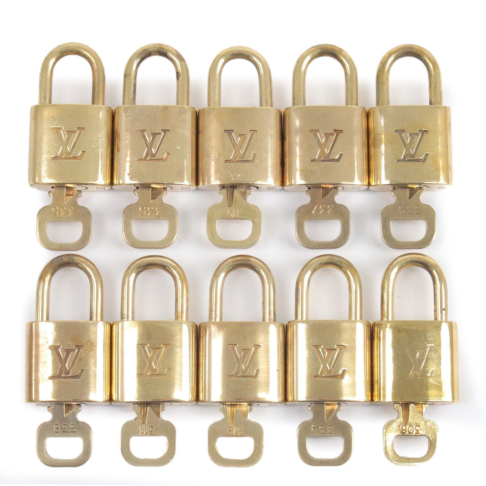 Louis Vuitton Set of 10 Lock & Key Cadena Key Lock