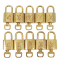 Louis Vuitton Set of 10 Lock & Key Cadena Key Lock Metal Gold