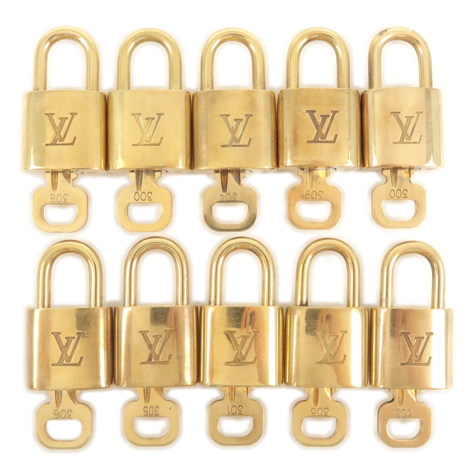 Louis Vuitton Set of 10 Lock & Key Cadena Key Lock