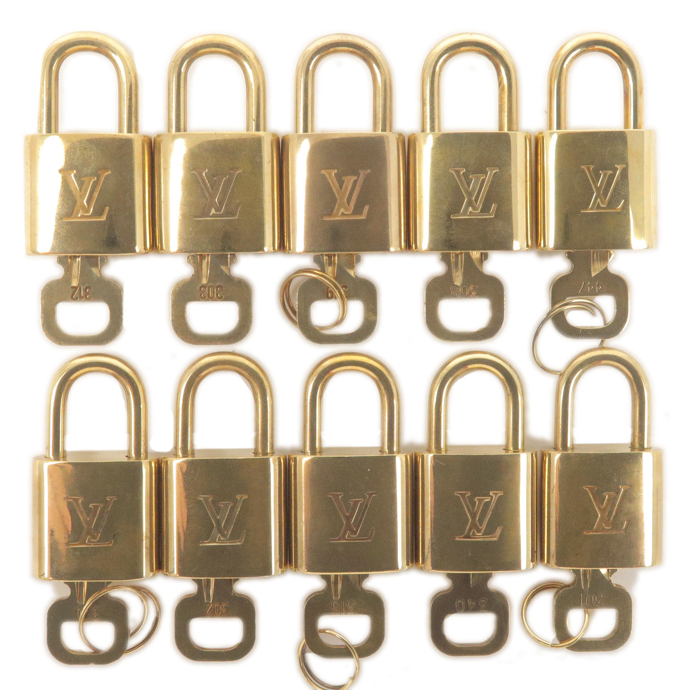 Louis Vuitton Set of 10 Lock & Key Cadena Key Lock