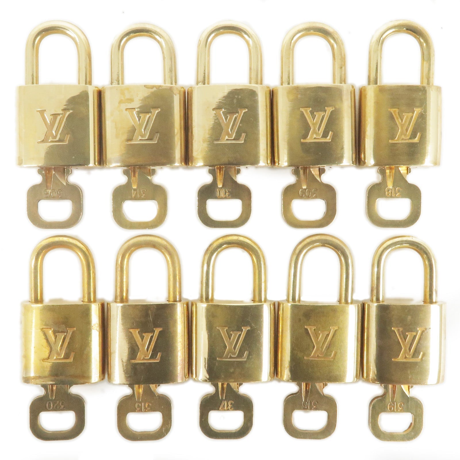Louis Vuitton Set of 10 Lock & Key Cadena Key Lock