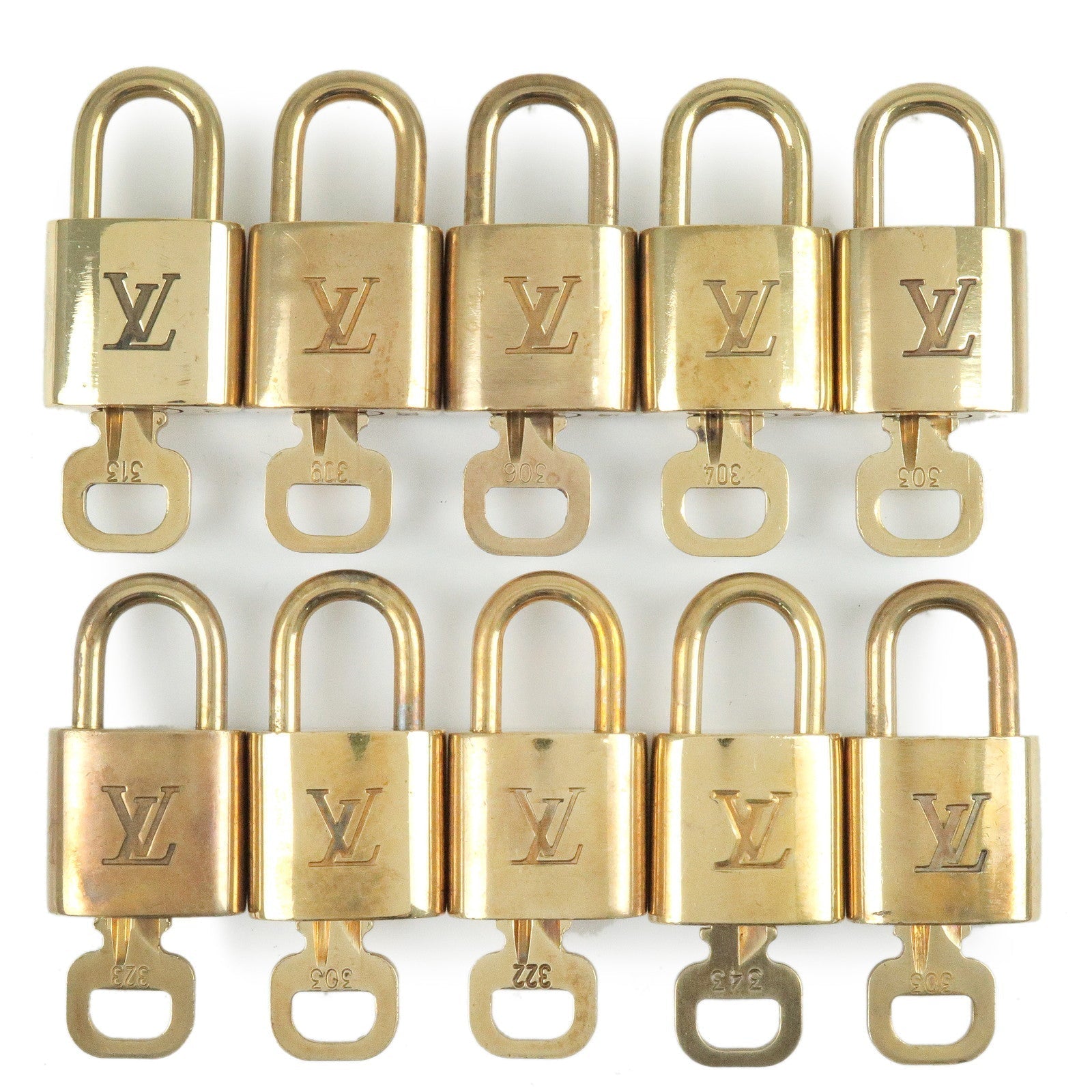 Louis Vuitton Set of 10 Lock & Key Cadena Key Lock