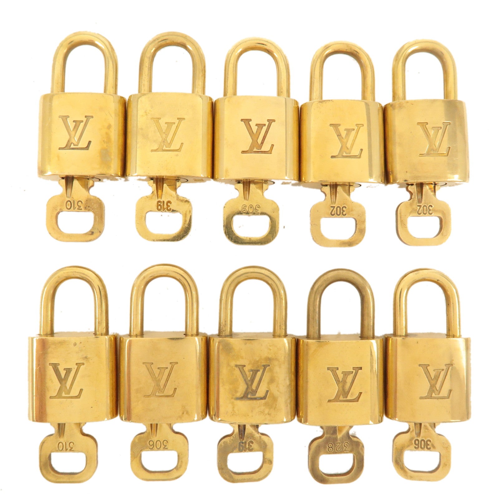 Louis Vuitton Set of 10 Lock & Key Cadena Key Lock