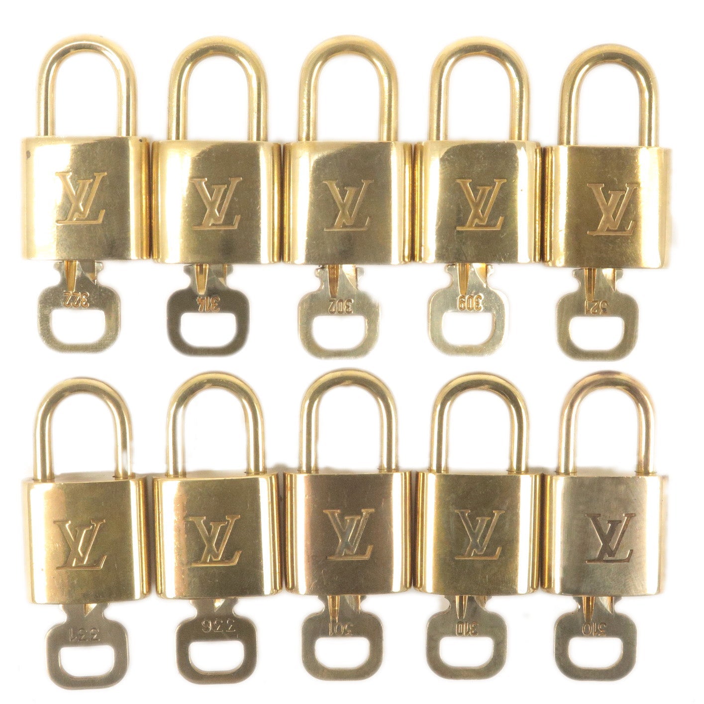 Louis Vuitton Set of 10 Lock & Key Cadena Key Lock