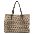 FENDI Zucchino Canvas Leather Hand Bag Beige Brown 8BH072
