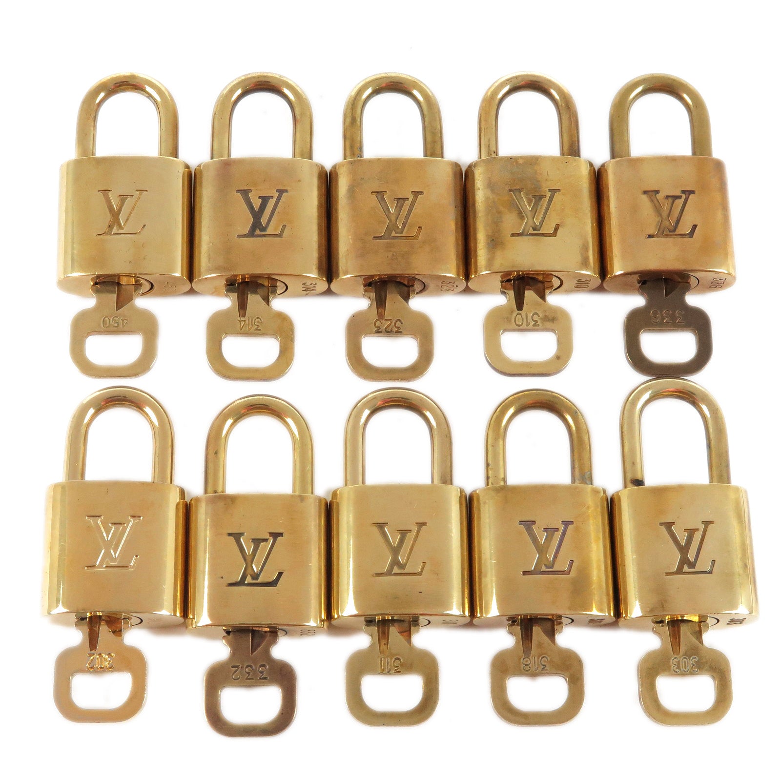 Louis Vuitton Set of 10 Lock & Key Cadena Key Lock