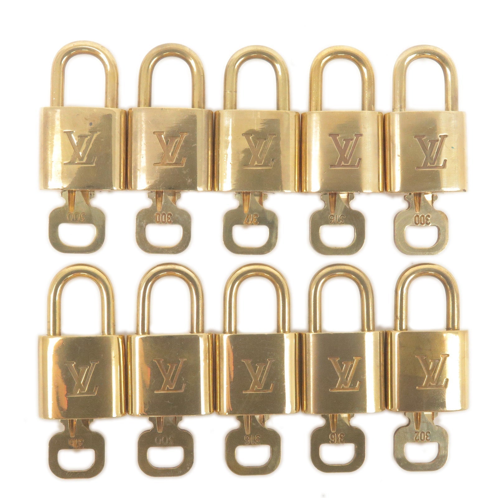 Louis Vuitton Set of 10 Lock & Key Cadena Key Lock