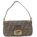 FENDI Zucca Mamma Baguette Canvas Leather Shoulder Bag 8BR000