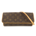 Louis Vuitton Monogram Pochette Twin GM 2Way Bag Brown M51852