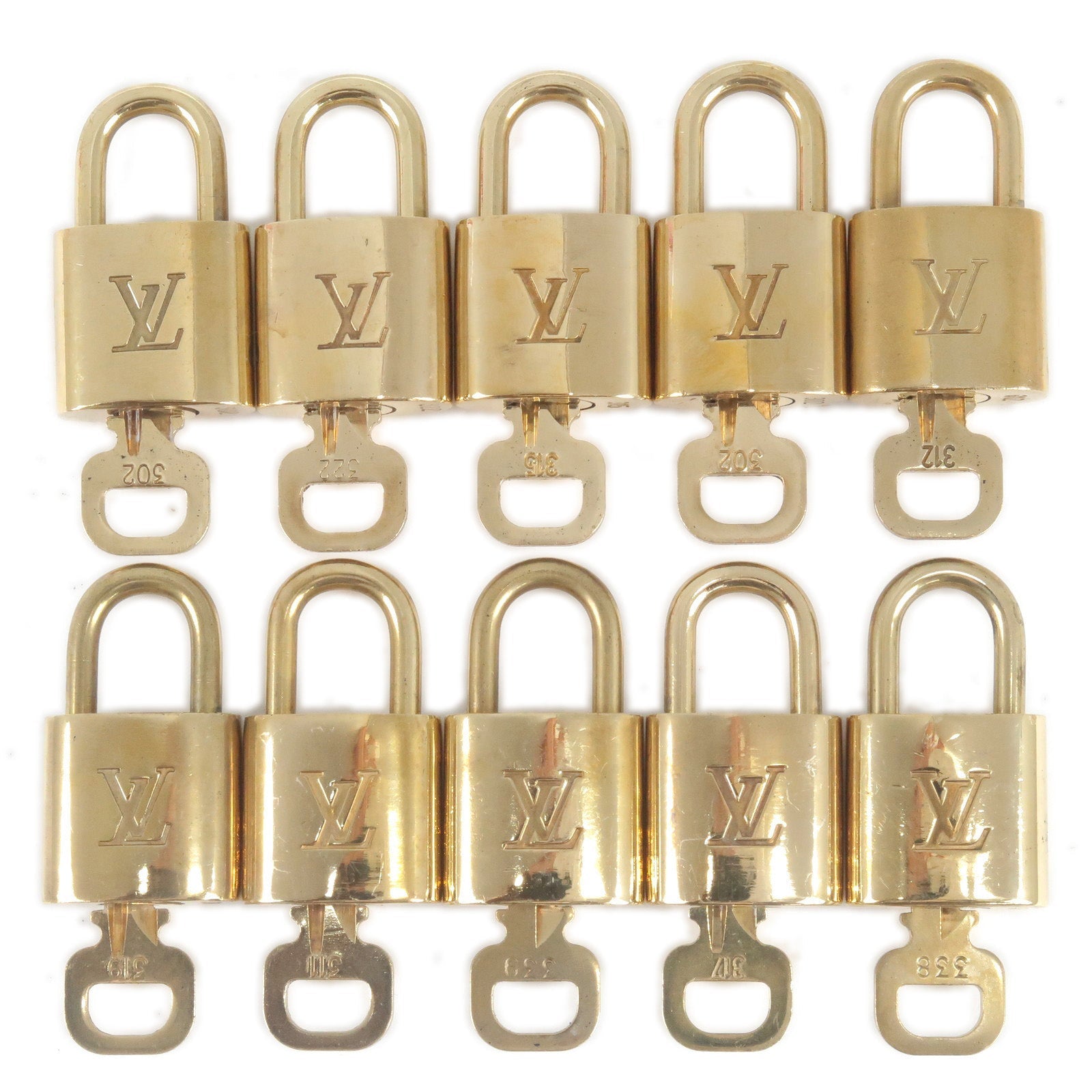 Louis Vuitton Set of 10 Lock & Key Cadena Key Lock