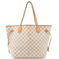 Louis Vuitton Damier Azur Neverfull MM Tote Bag Hand Bag N51107