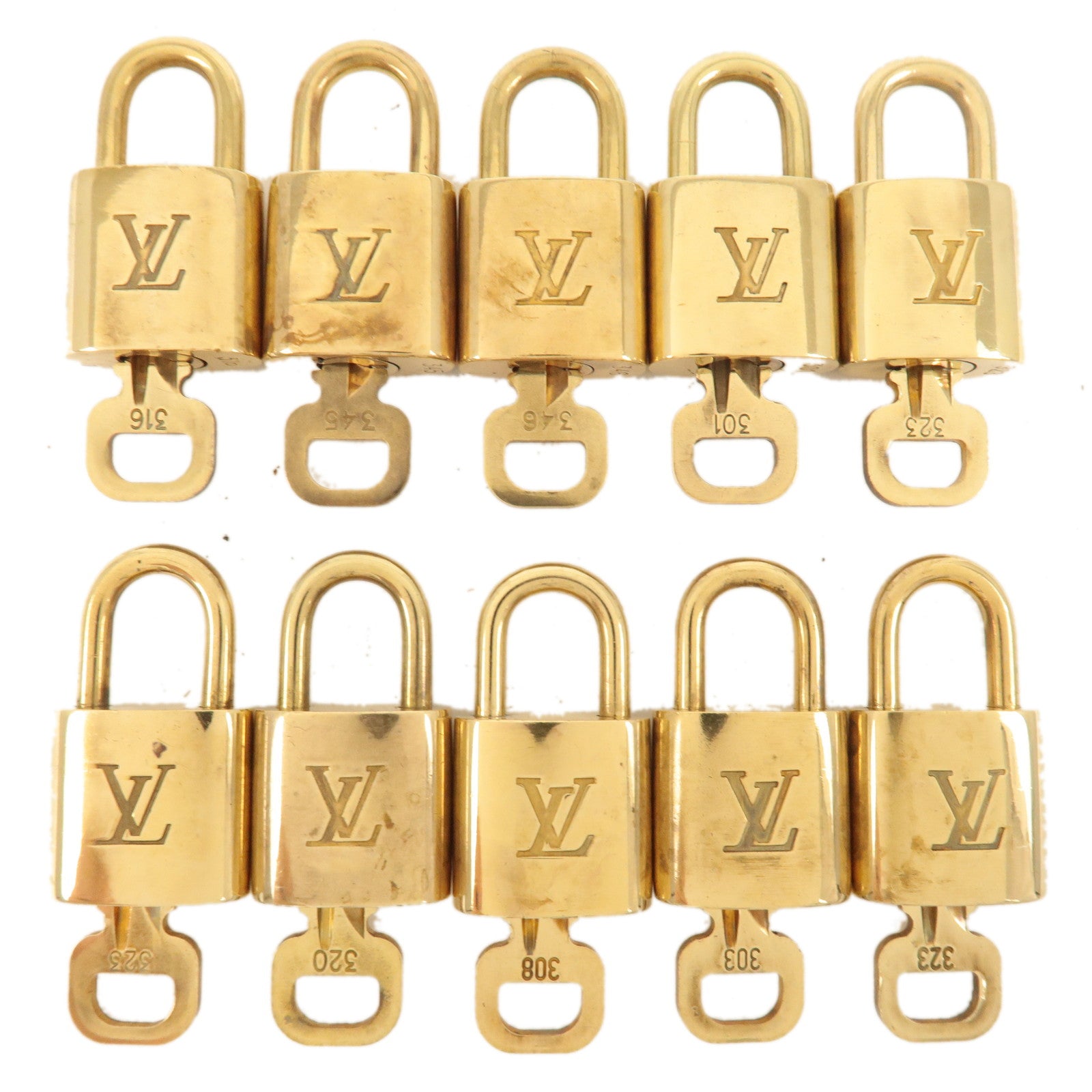 Louis Vuitton Set of 10 Lock & Key Cadena Key Lock