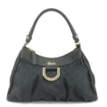 GUCCI Abbey GG Canvas Leather Shoulder Bag Black 190525