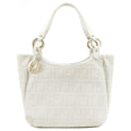 FENDI Zucca PVC Leather Shoulder Bag Hand Bag White 8BH156