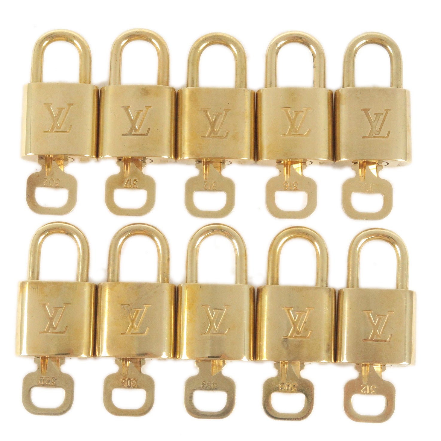 Louis Vuitton Set of 10 Lock & Key Cadena Key Lock