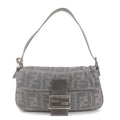 FENDI Zucca Mamma Baguette Cashmere Leather Shoulder Bag 26424