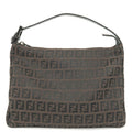 FENDI Zucchino Canvas Leather Hand Bag Mini Bag Black 8N0005