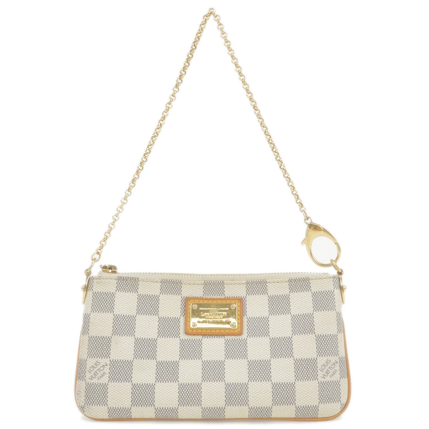 Louis Vuitton Damier Azur Pochette Milla MM Mini Pouch N60027