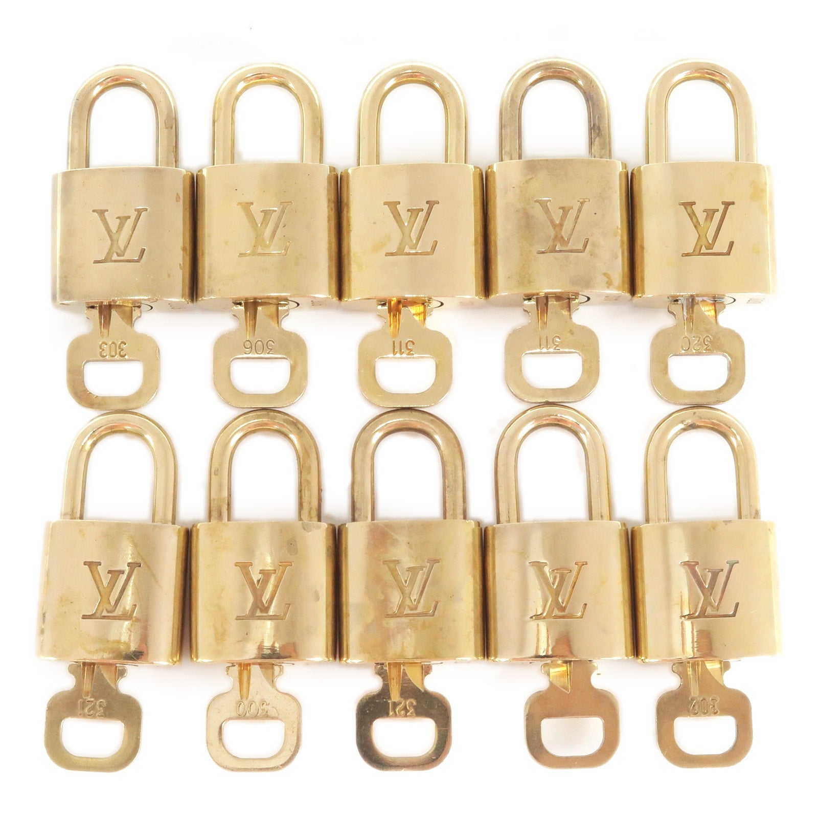 Louis Vuitton Set of 10 Lock & Key Cadena Key Lock