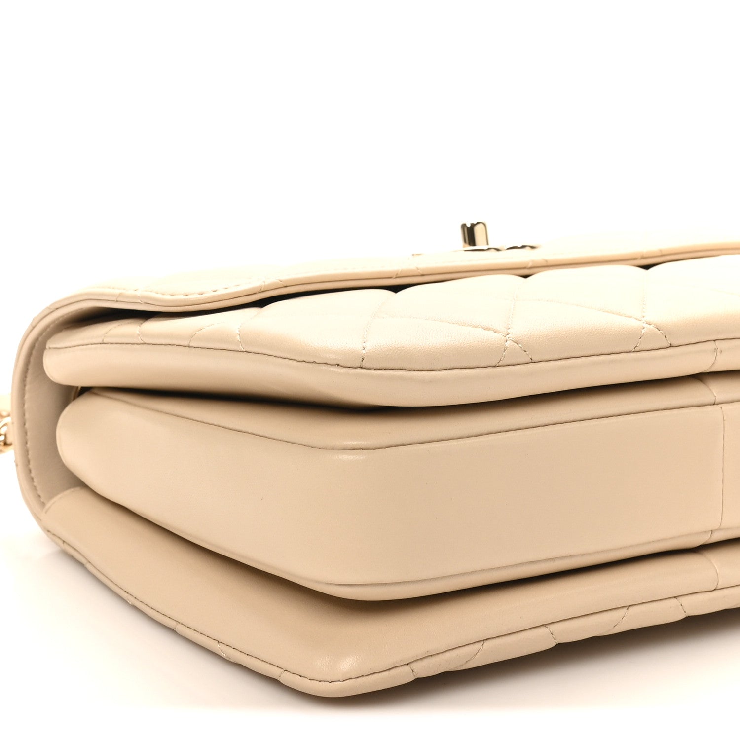 Chanel Lambskin Quilted Small Trendy CC Dual Handle Flap Bag Light Beige