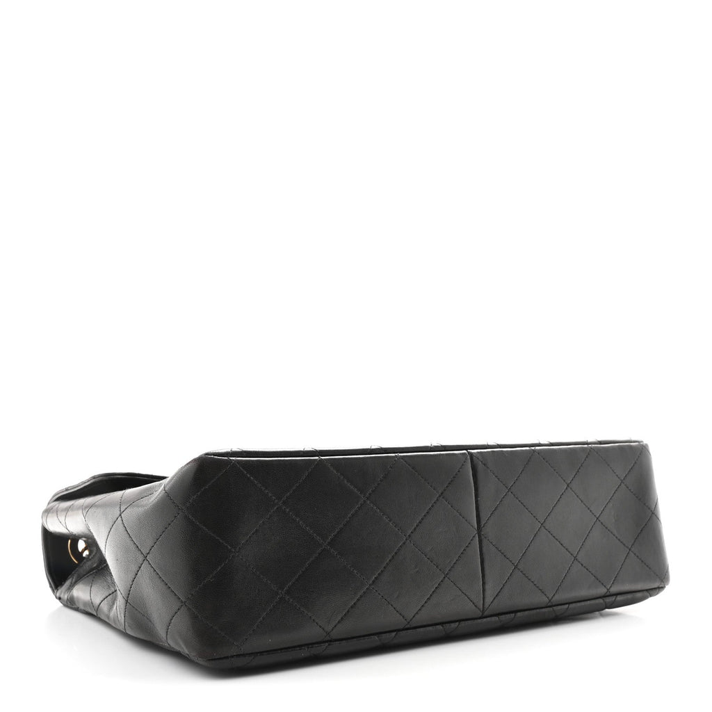 Chanel Lambskin Quilted XL Jumbo Single Flap Black