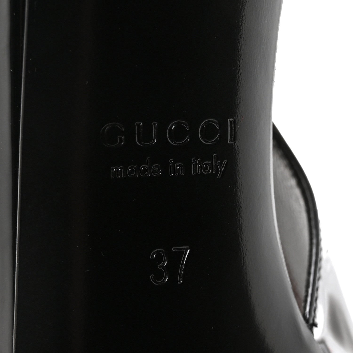 Gucci Vernice Crystal Nappa Charlotte Marina Slingback Pumps 37 Black