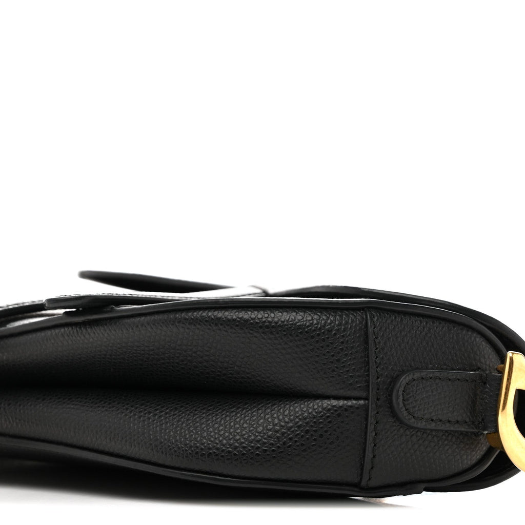 Christian Dior Grained Calfskin Mini Saddle Bag Black