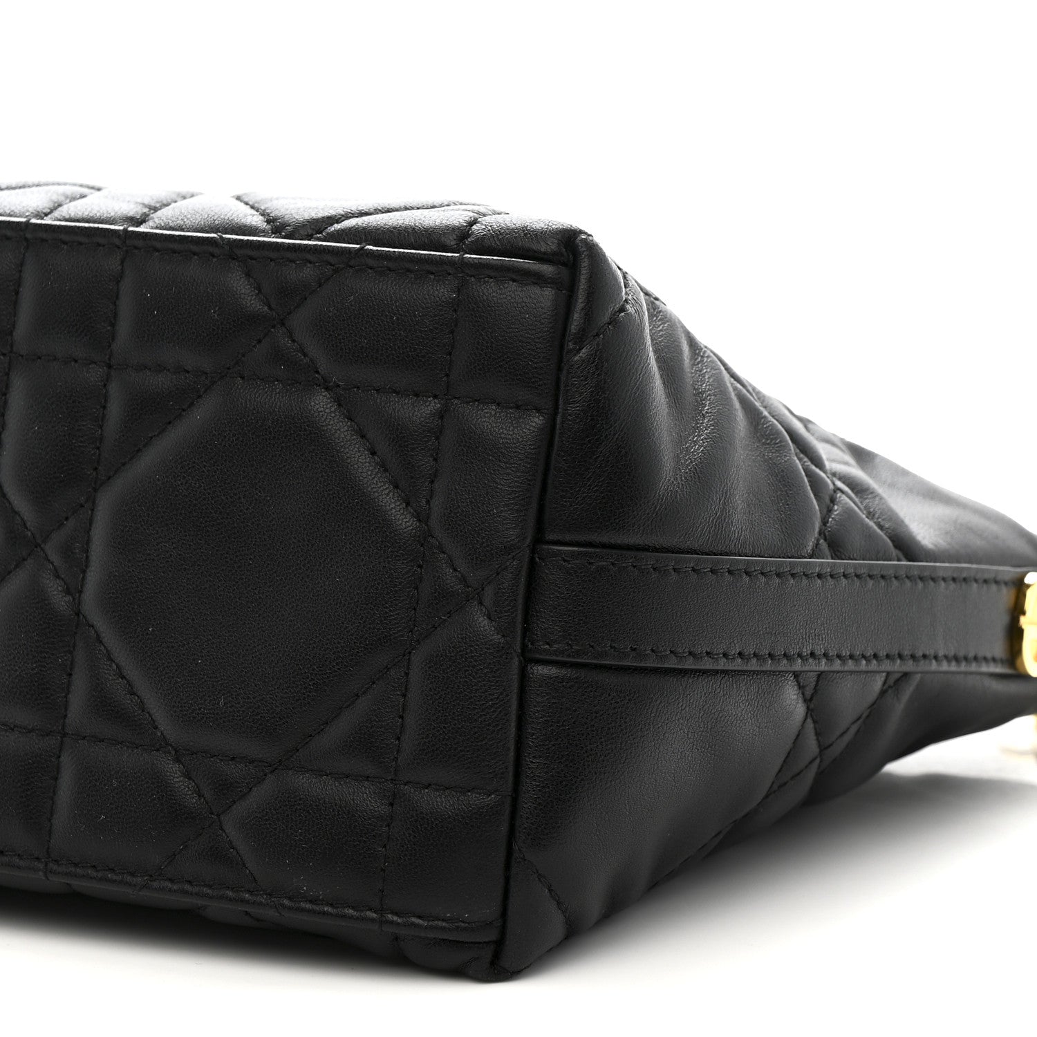 Christian Dior Lambskin Macrocannage DiorStar Hobo Bag Black
