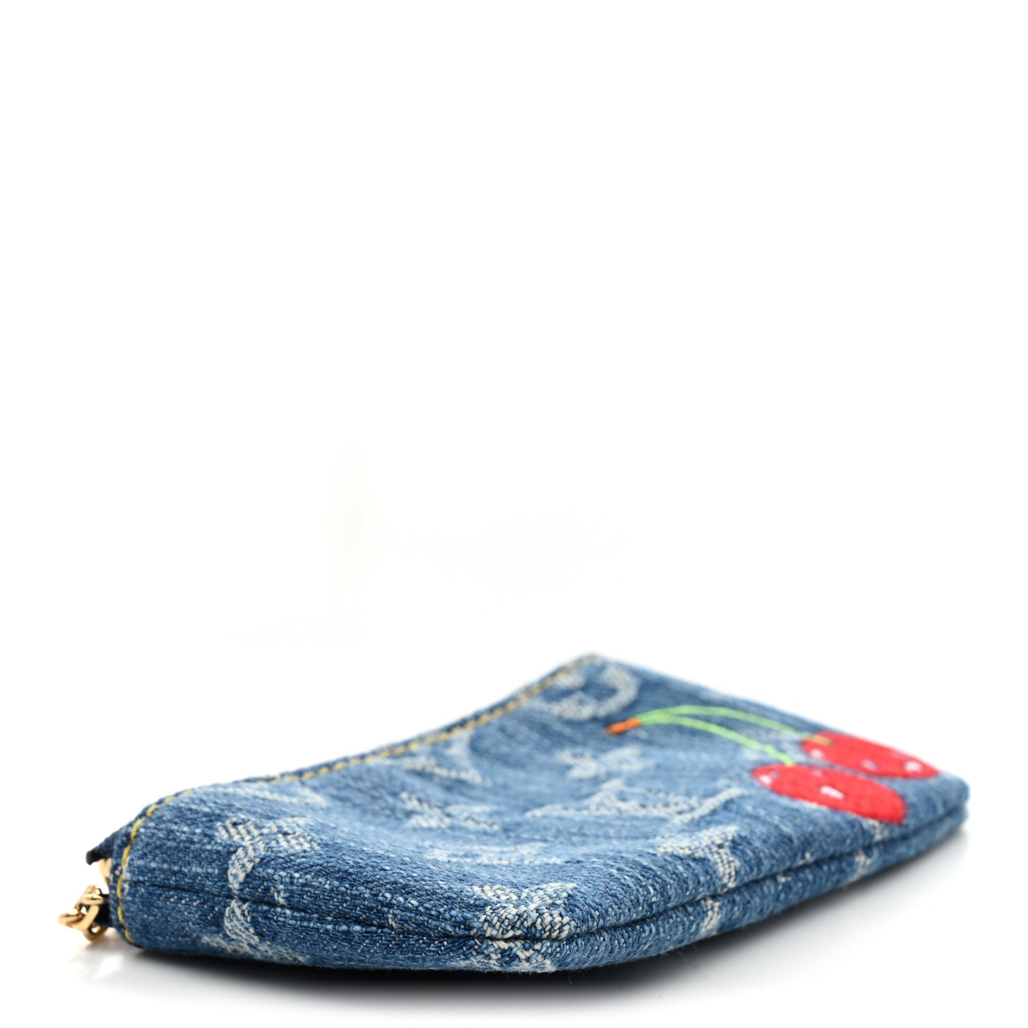 Louis Vuitton LV X TM Monogram Denim Cerises Key Pouch Blue
