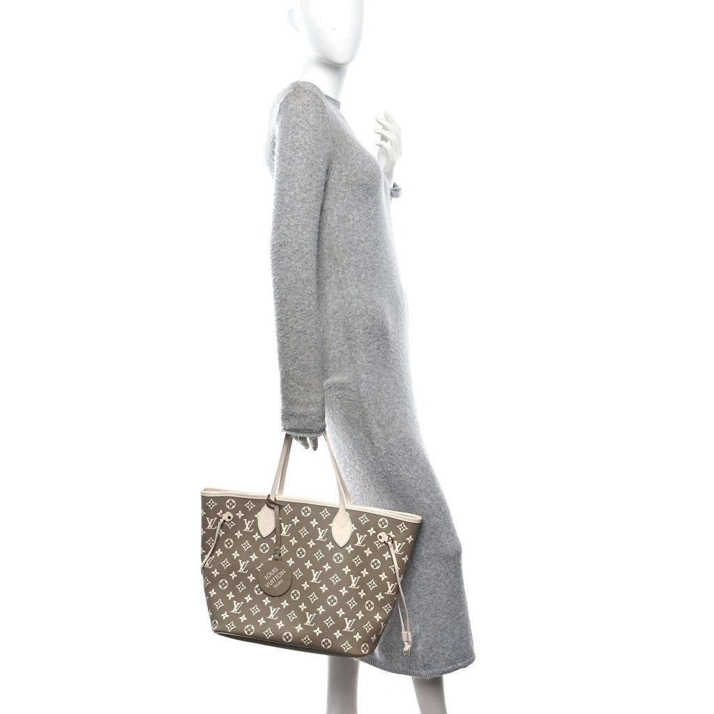 Louis Vuitton Empreinte Monogram Spring In The City Neverfull MM Kaki Beige Cream