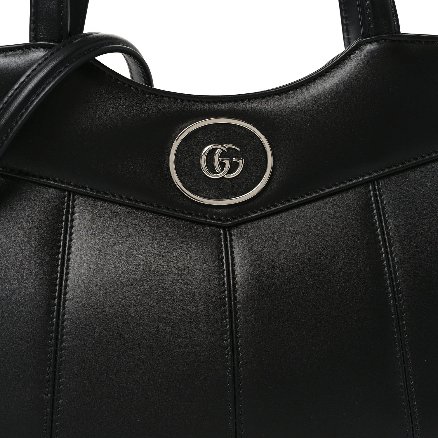 Gucci Calfskin Petite GG Small Tote Bag Black