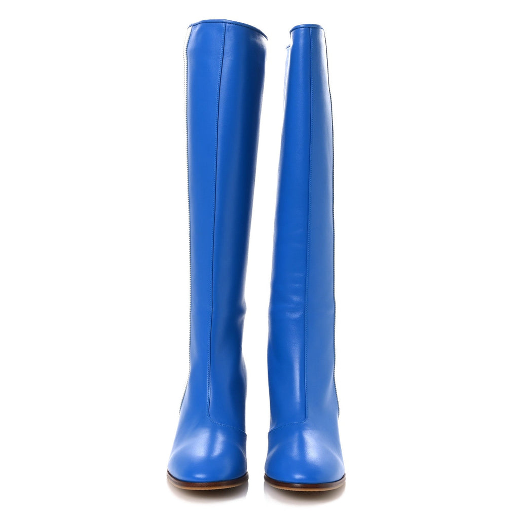 Gucci X ADIDAS Calfskin Elizabeth Knee Boots 39 Blue