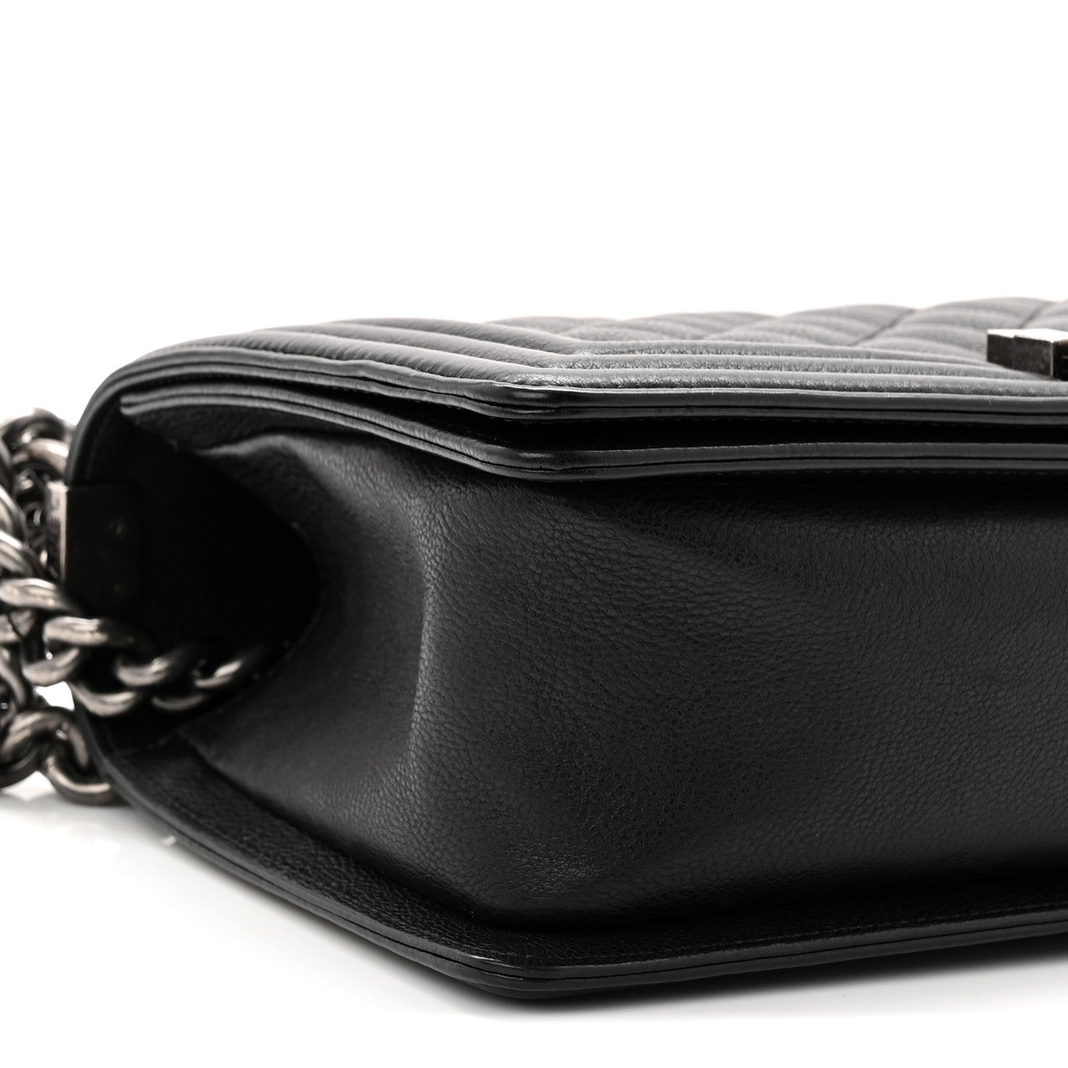 Chanel Grained Calfskin Quilted Medium Boy Flap Black