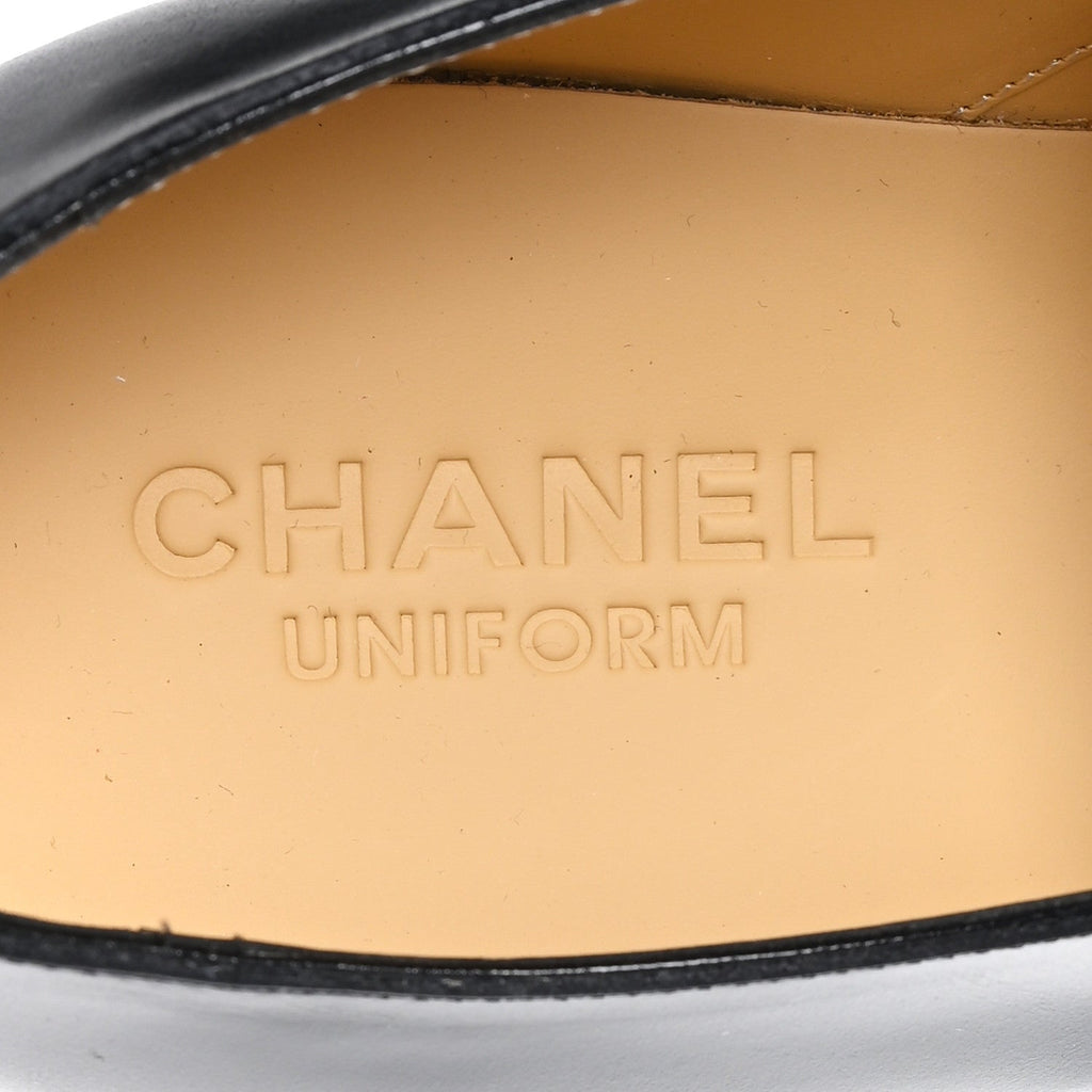 Chanel Smooth Calfskin Mens Loafers 43 Black