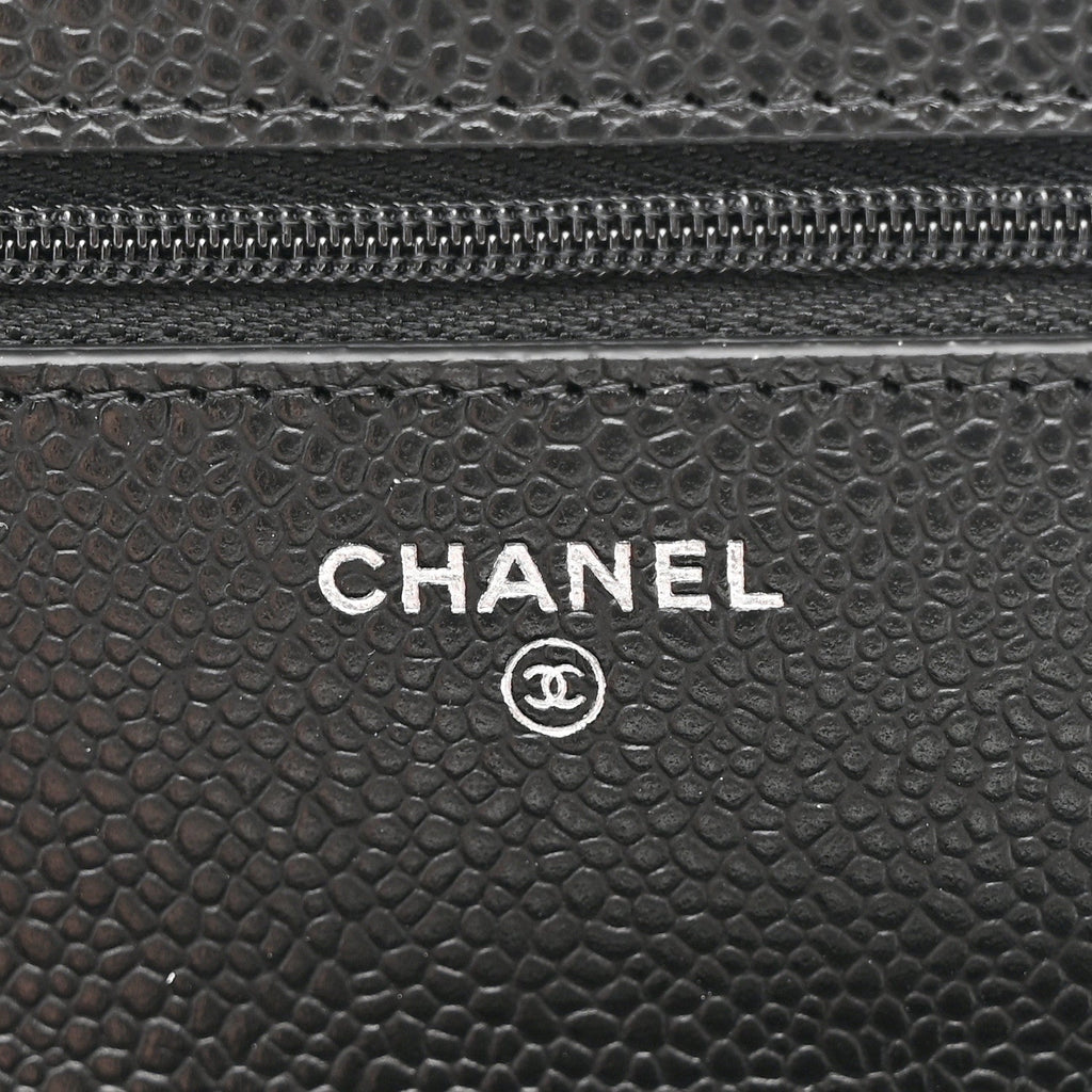 Chanel Caviar Quilted Wallet on Chain WOC Black