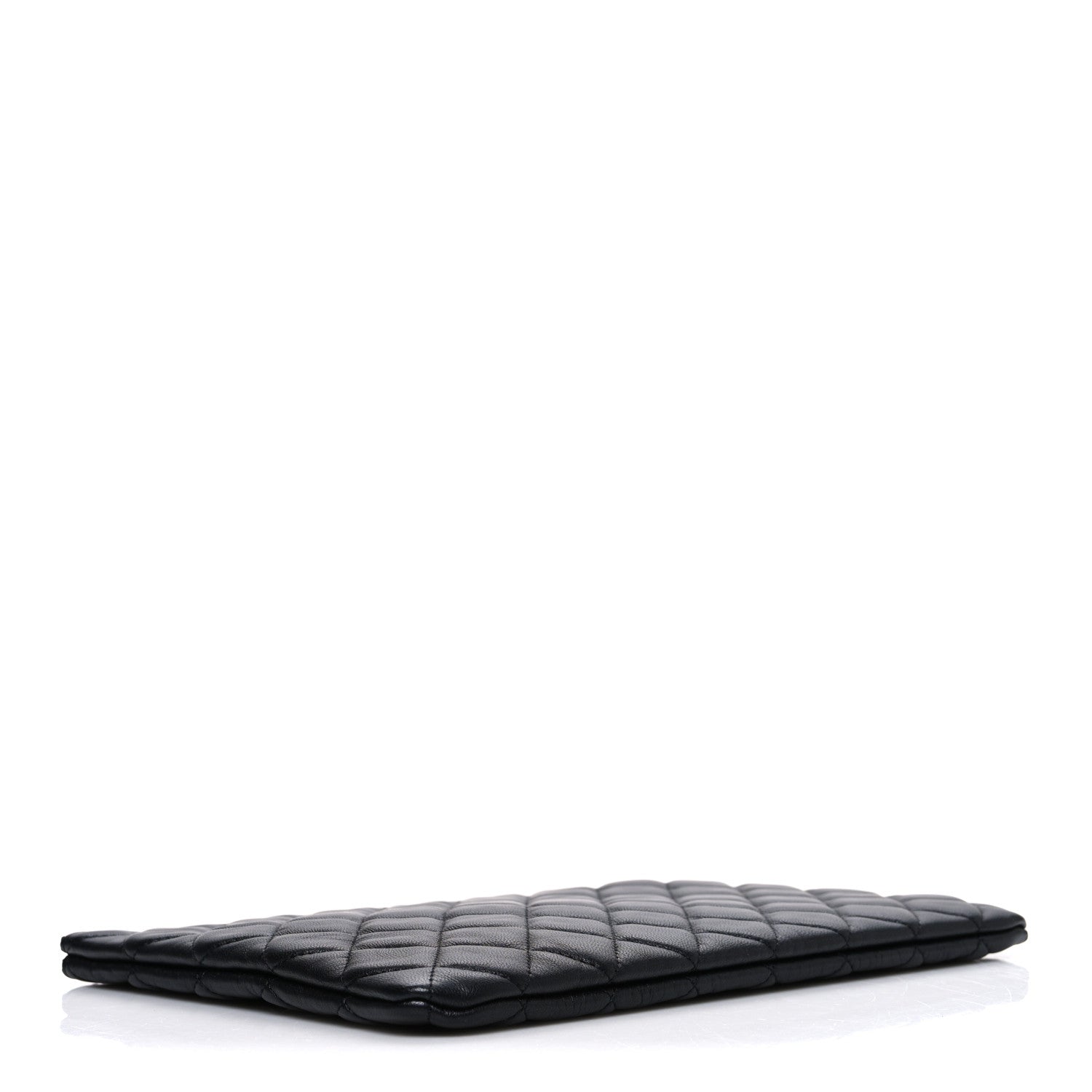 Lambskin Quilted Medium Cosmetic Case Black