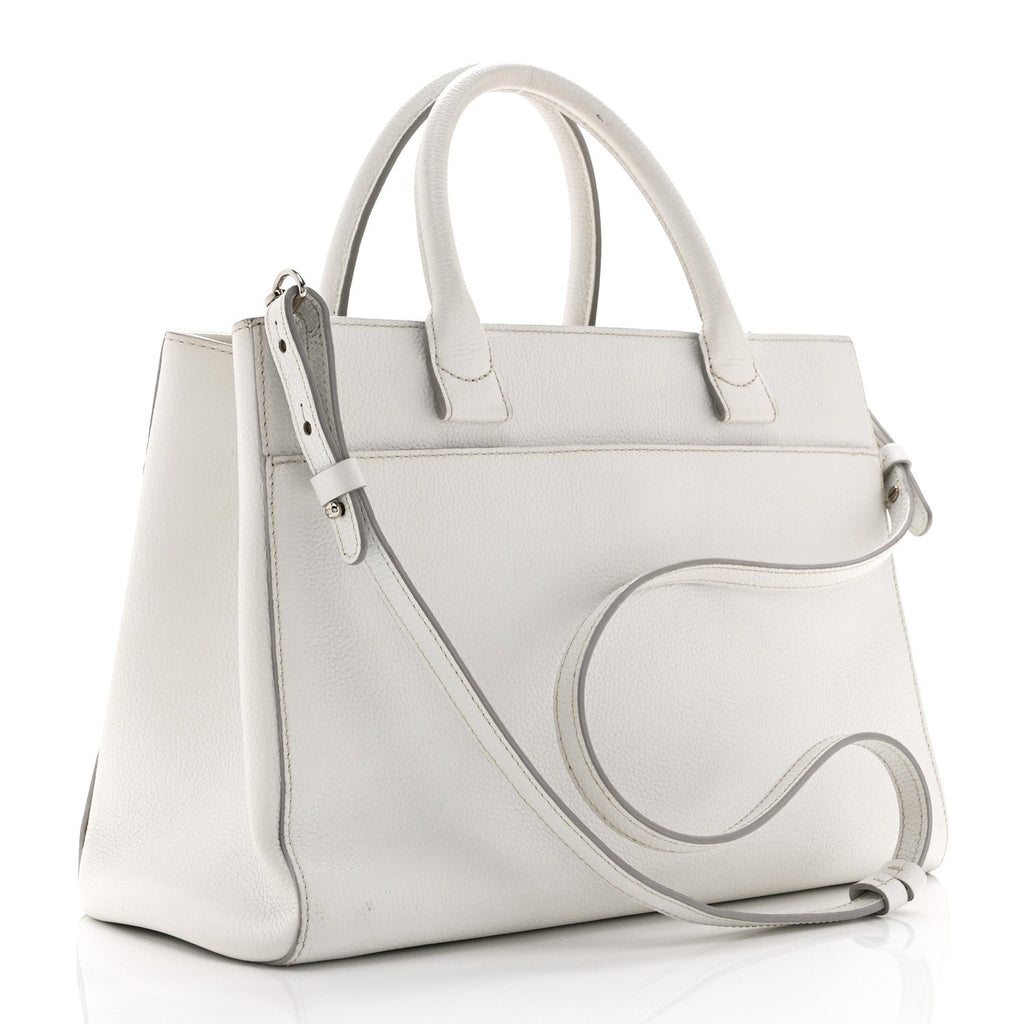 Chanel Grained Calfskin Small Neo Executive Shopper Tote White