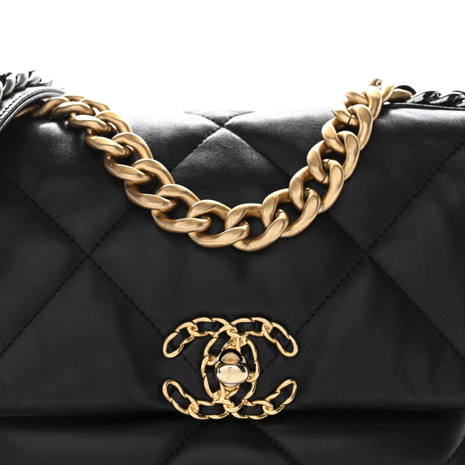 Chanel Lambskin Quilted Medium Chanel 19 Flap Black