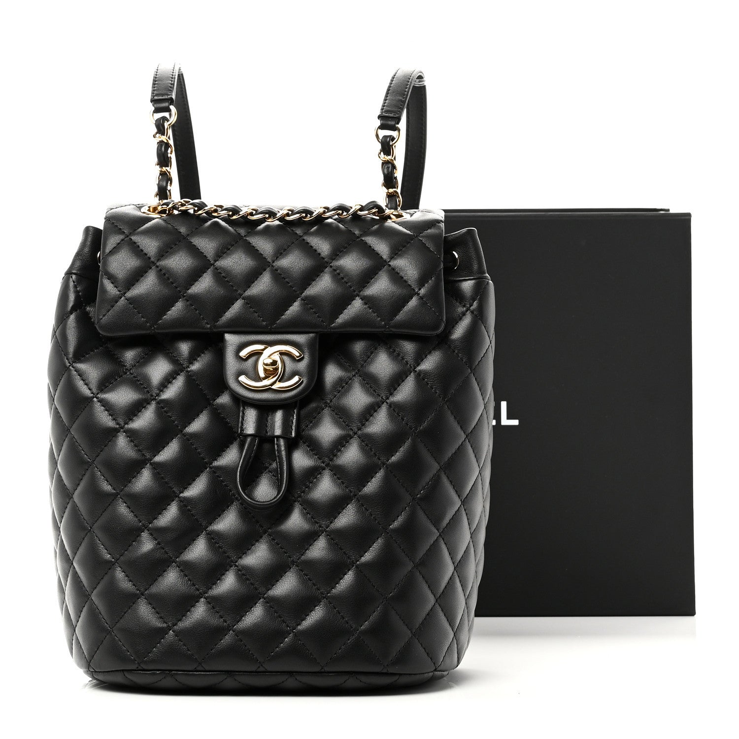 Chanel Lambskin Quilted Small Urban Spirit Backpack Black