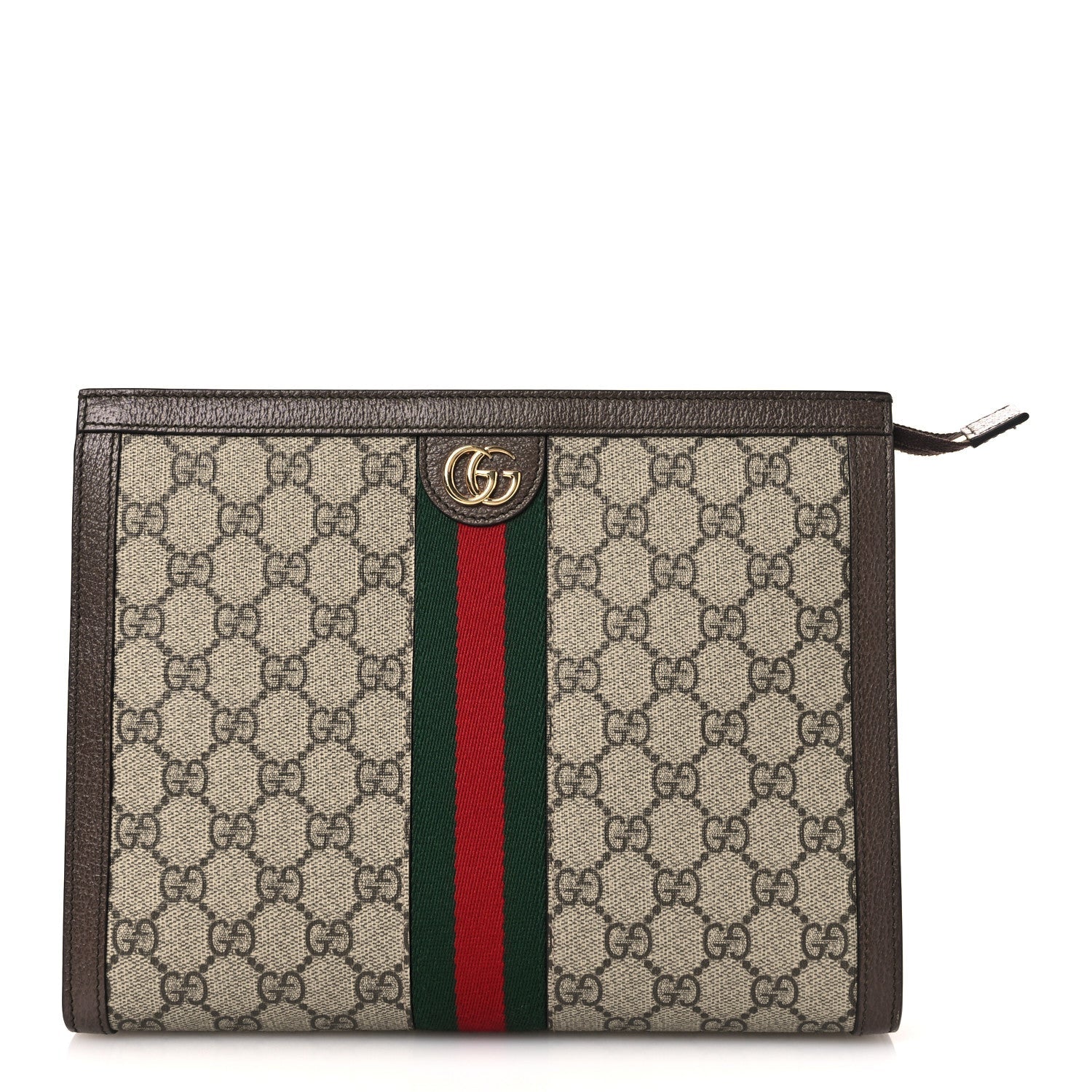 Gucci GG Supreme Monogram Web Ophidia Pouch Brown